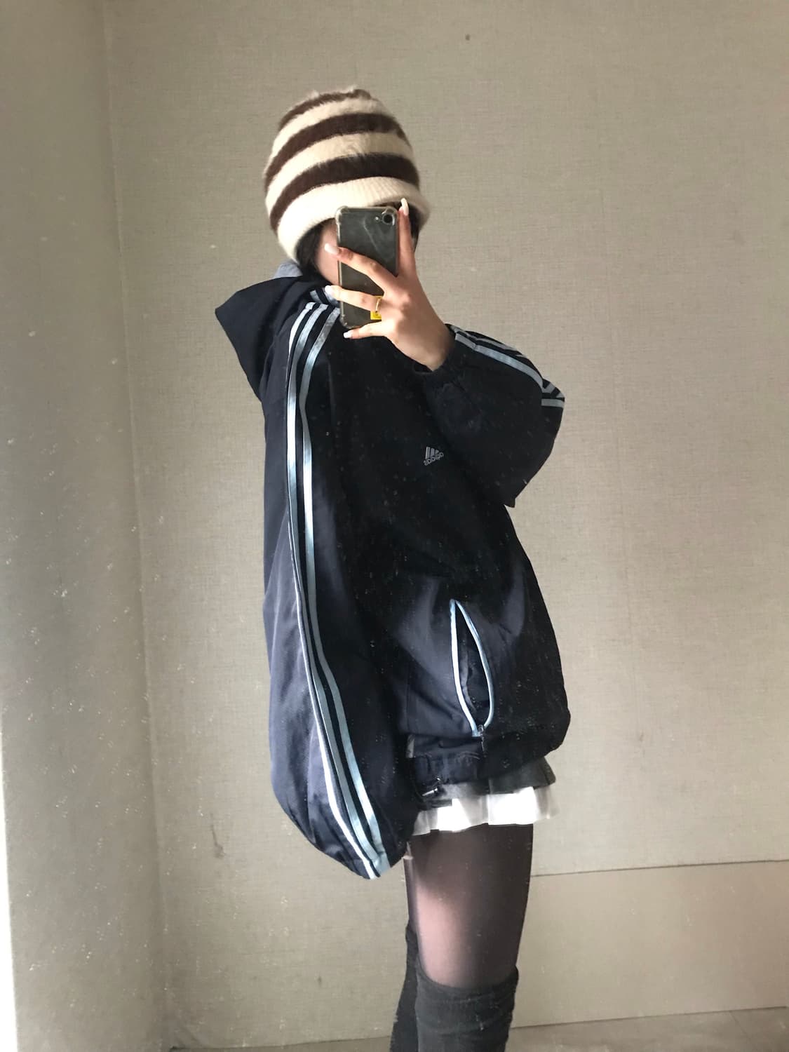 아디다스00s 네이비 연하늘 아노락 상품이미지4