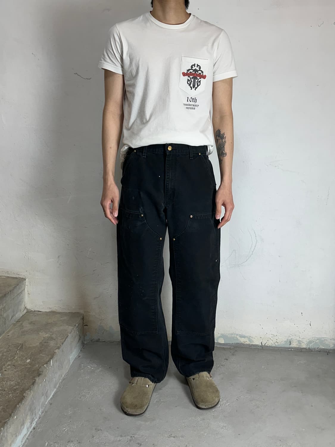 OG USA Made 칼하트 B01 더블니 블랙 칼하트 썩블니 카펜터 상품이미지2