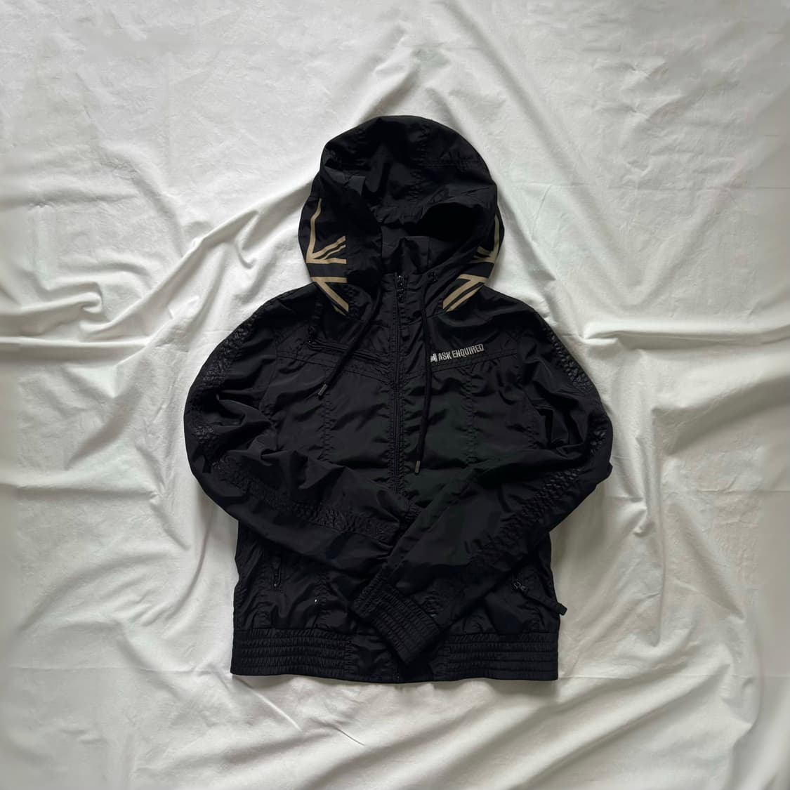 Ask 성조기 하이넥 셔링디테일 바람막이 후드집업 y2k 스트릿 스포티 상품이미지2