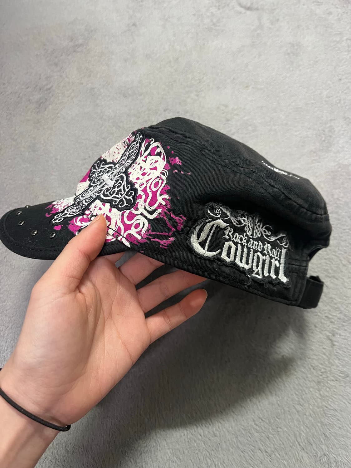 락펑크 Y2K 십자가 스터드 군모 헌팅캡 상품이미지2