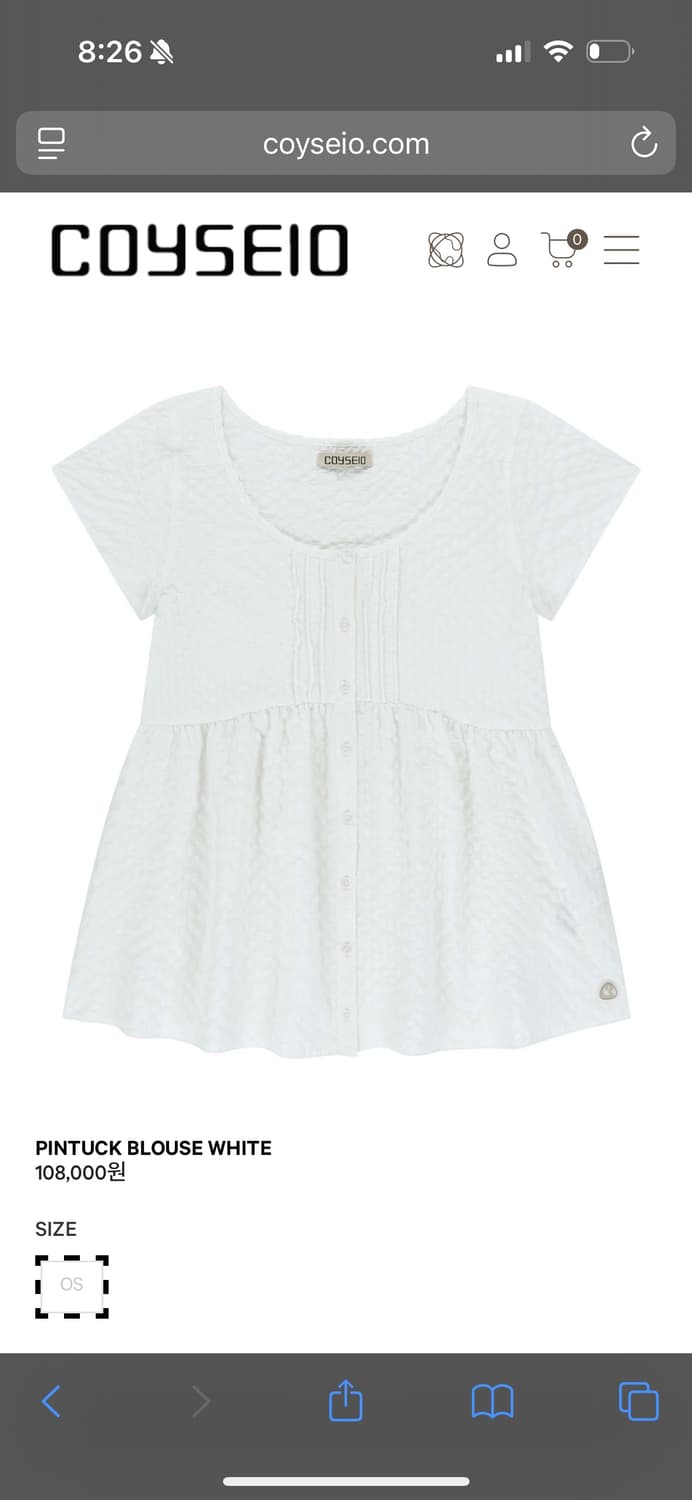 코이세이오 핀턱 블라우스 화이트 PINTUCK BLOUSE WHITE 상품이미지1