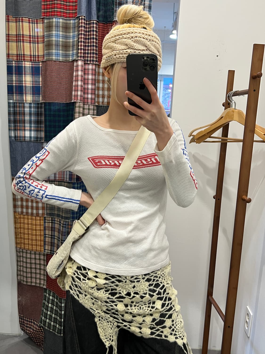 히스테릭글래머 화이트 메쉬 로고 롱슬리브 상품이미지4