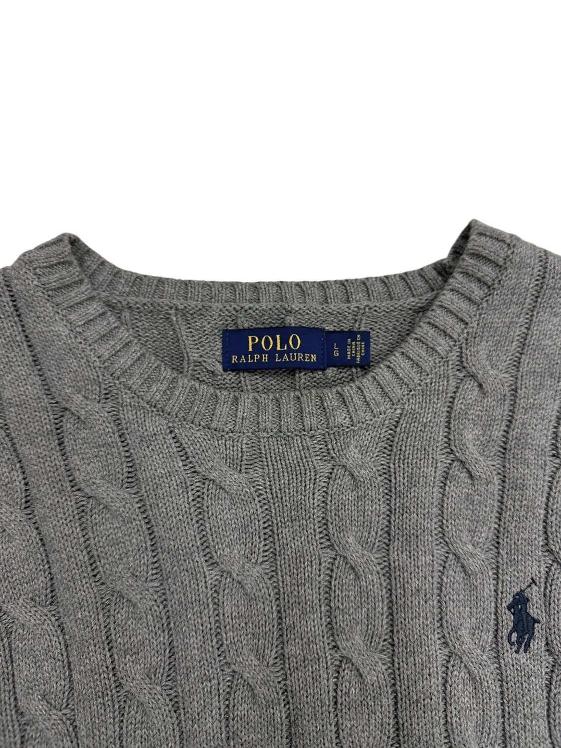 폴로 꽈배기 케이블니트 그레이 (L) 상품이미지3