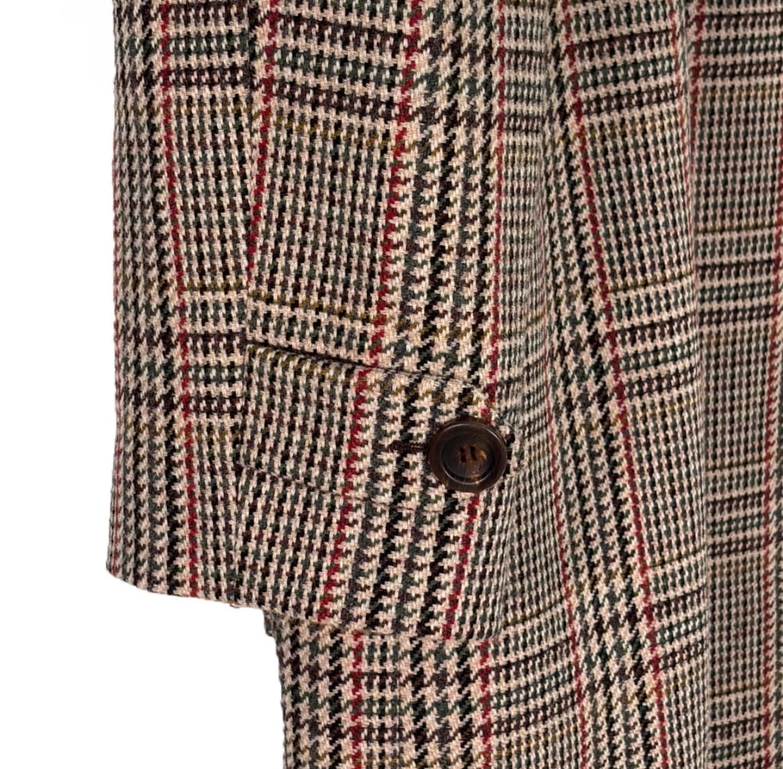 [36] 미우미우 여성 백로고 울 플래드 오버사이즈 체크 롱 코트 러스트 상품이미지5