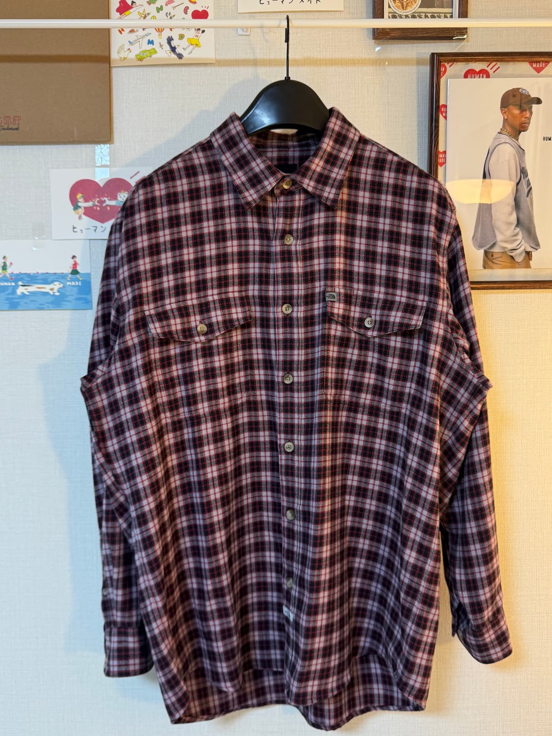 (XL)노스페이스 Cool Max  레드 체크 셔츠 상품이미지1