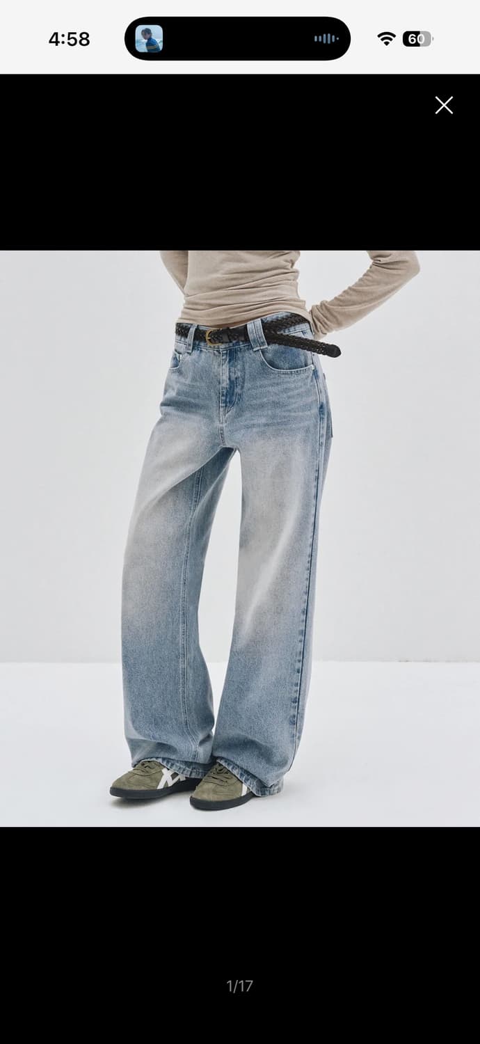 교환) 데케트우먼 시그니처 로우라이즈 와이드진 DCWPT004LBlueB 상품이미지1