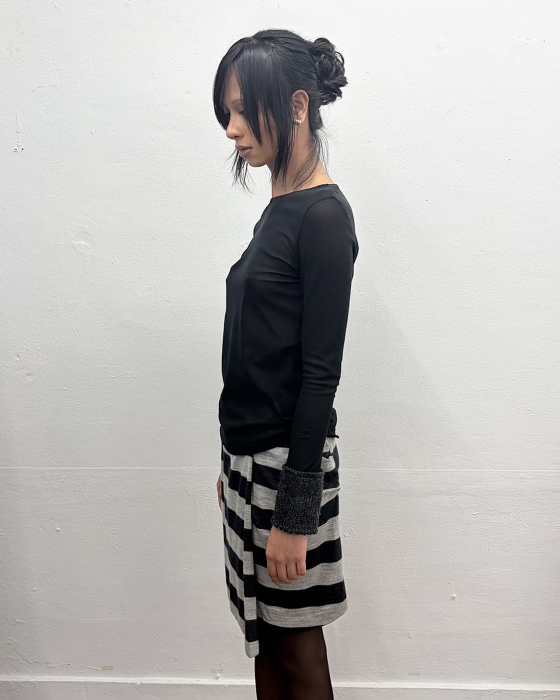 리츠코 시라하마 니트-커프스 시어 탑 상품이미지3