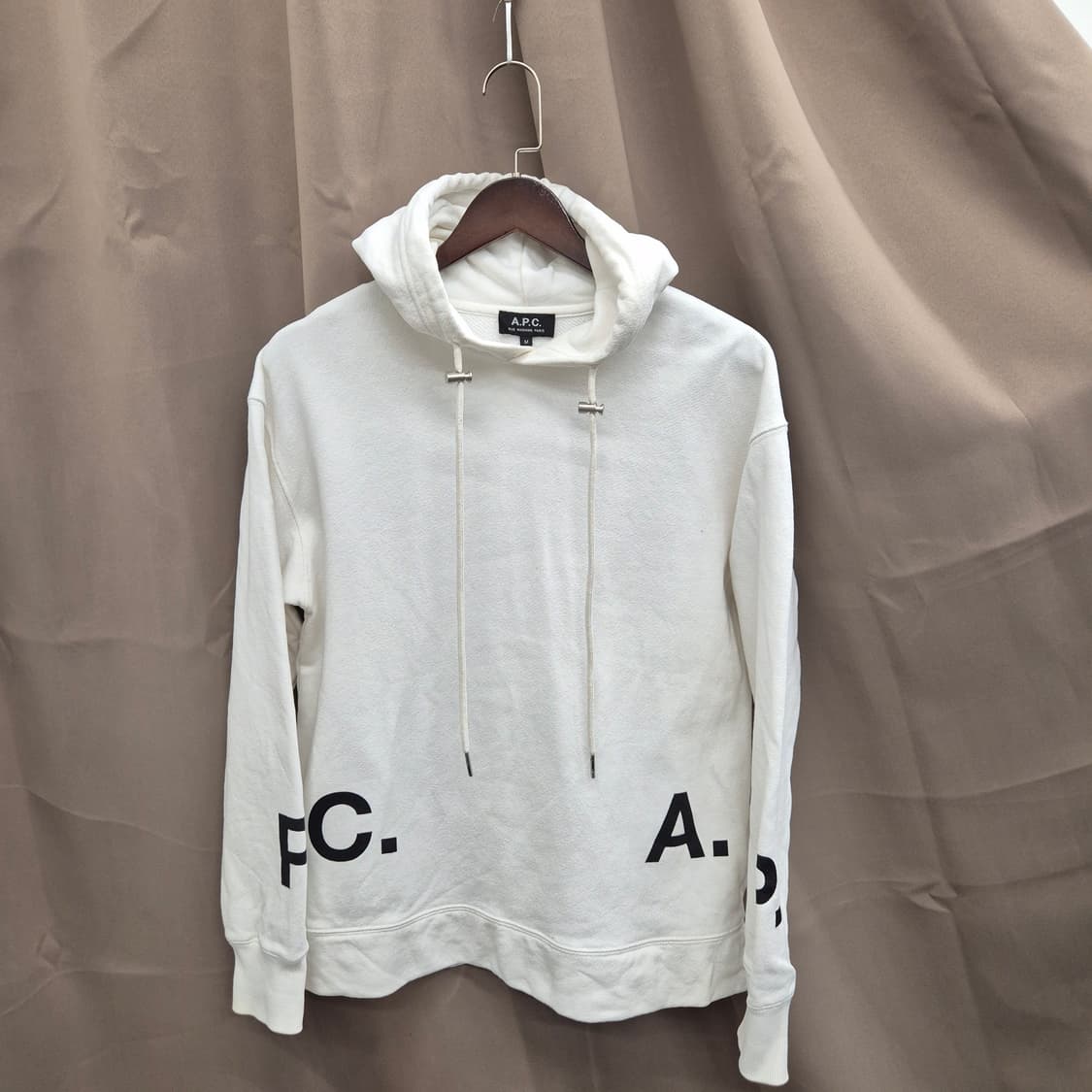 A.P.C. 화이트 로고 후드티 M 상품이미지1