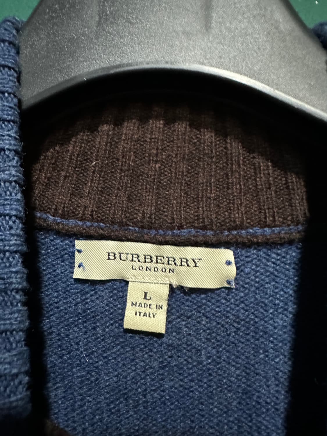 버버리 반집업니트 네이비 105 상품이미지4