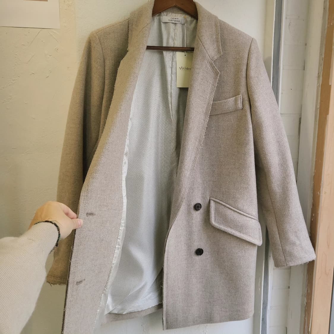 Robert rodriguez 오트밀 모직코트 상품이미지7