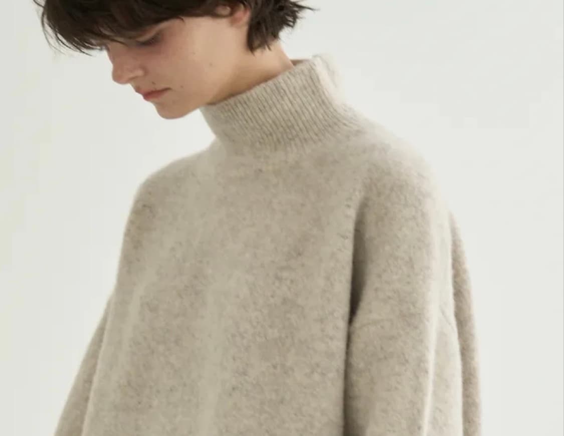 muuni High neck knit 무어니 하이넥 니트 그레이 F 상품이미지1