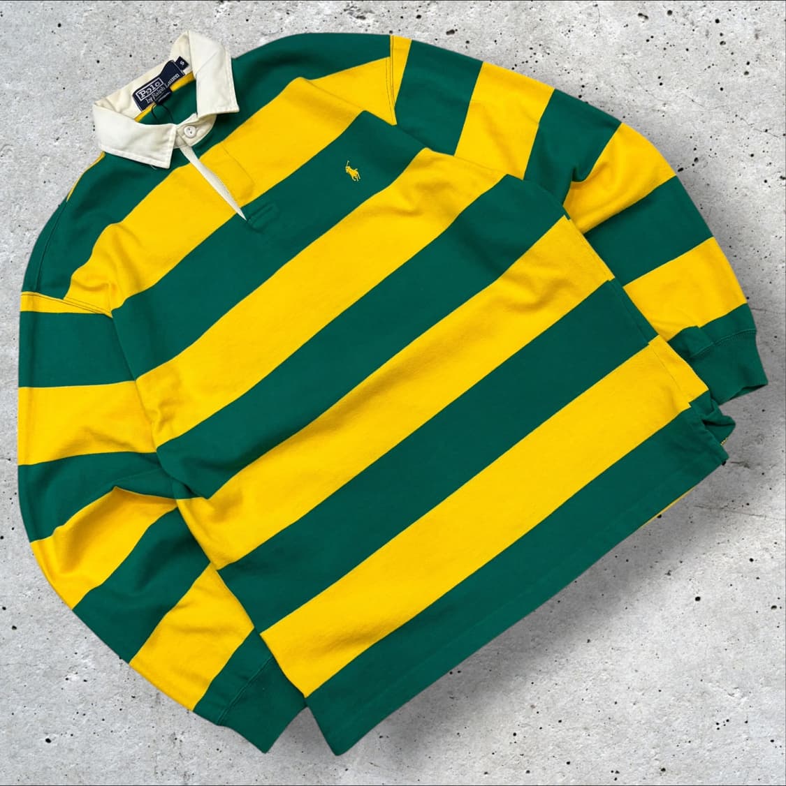 [S] 폴로 랄프로렌 스트라이프 코튼 럭비티 긴팔 노초 D646 상품이미지1