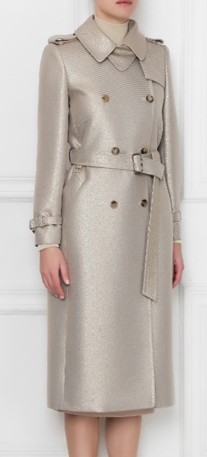 MaxMara 메탈릭 롱 트렌치코트 상품이미지1
