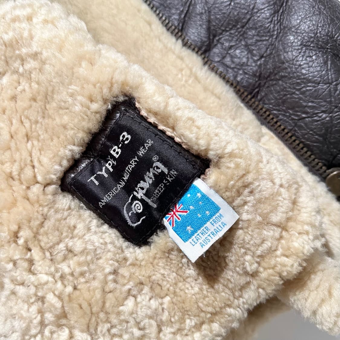 USAF 미공군 오리지널 B-3 램스킨 시어링 무스탕 봄버 자켓 상품이미지10