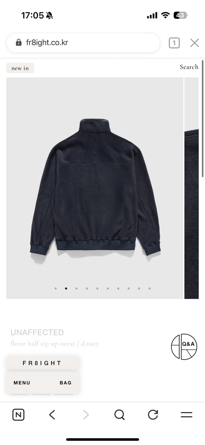 언어펙티드 플리스 하프 집업 스웻 M 상품이미지2