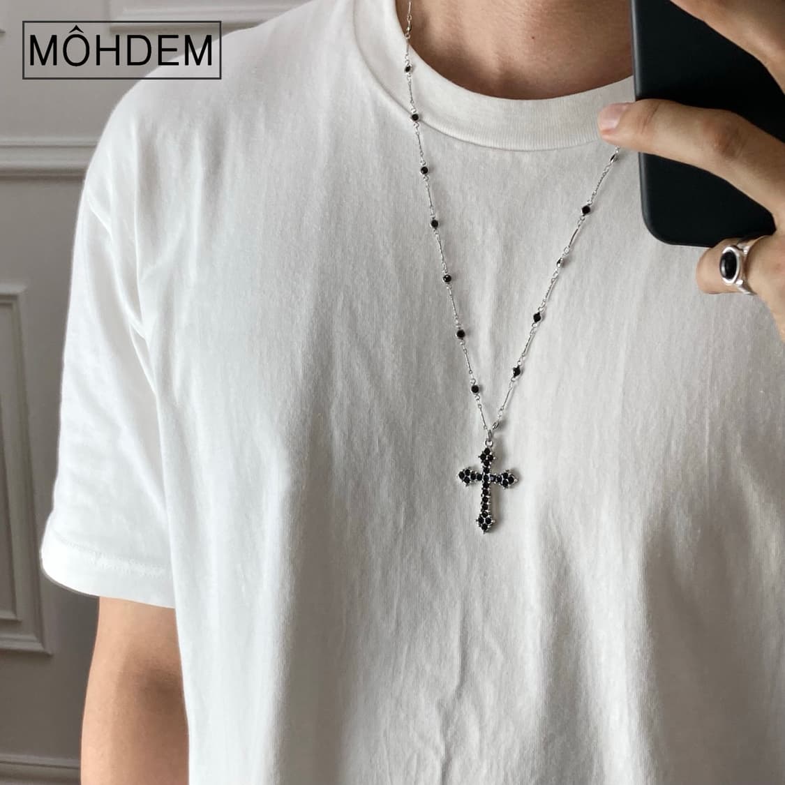 [Unisex] 원석 크로스 체인 목걸이 상품이미지5