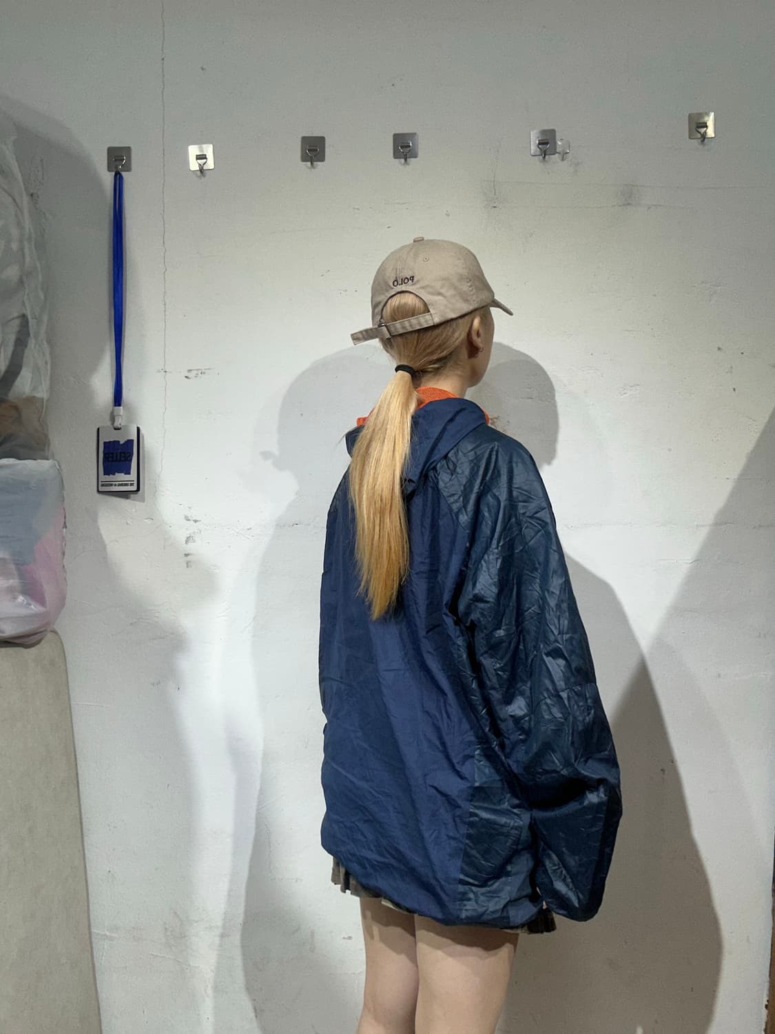 나이키 네이비 후드 오버핏 바람막이 자켓 XL 상품이미지3