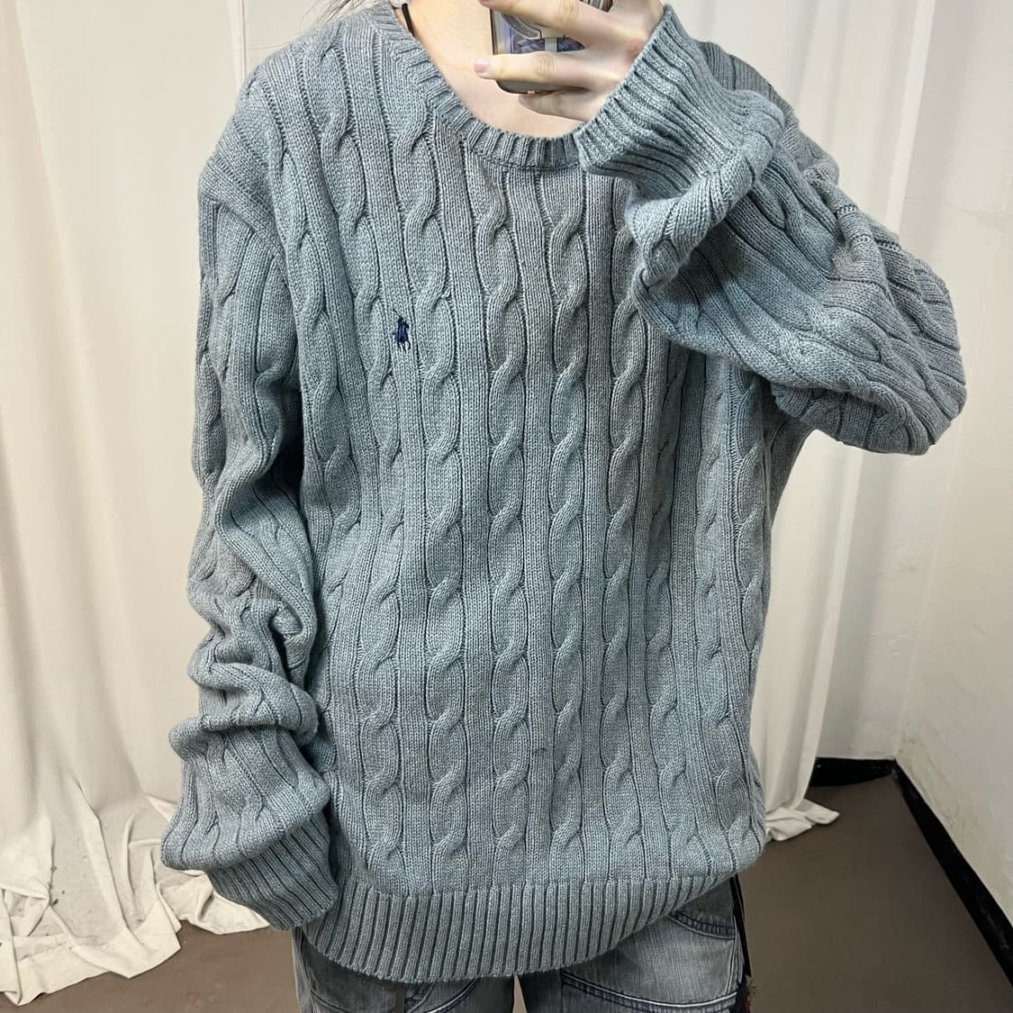 Polo Ralph Lauren grey cable knit 상품이미지3