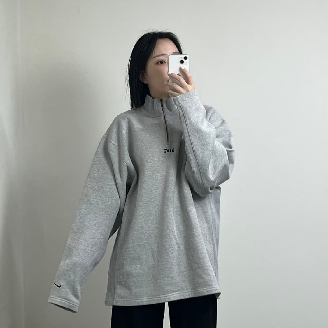 나이키 기모 반집업 맨투맨 (남녀공용 상품이미지2