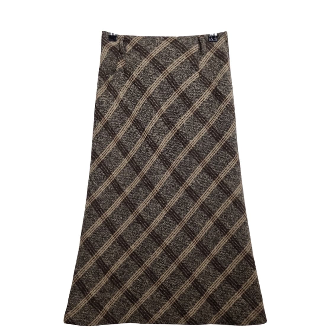 AMIFUR 브라운 체크 울 스커트  상품이미지1