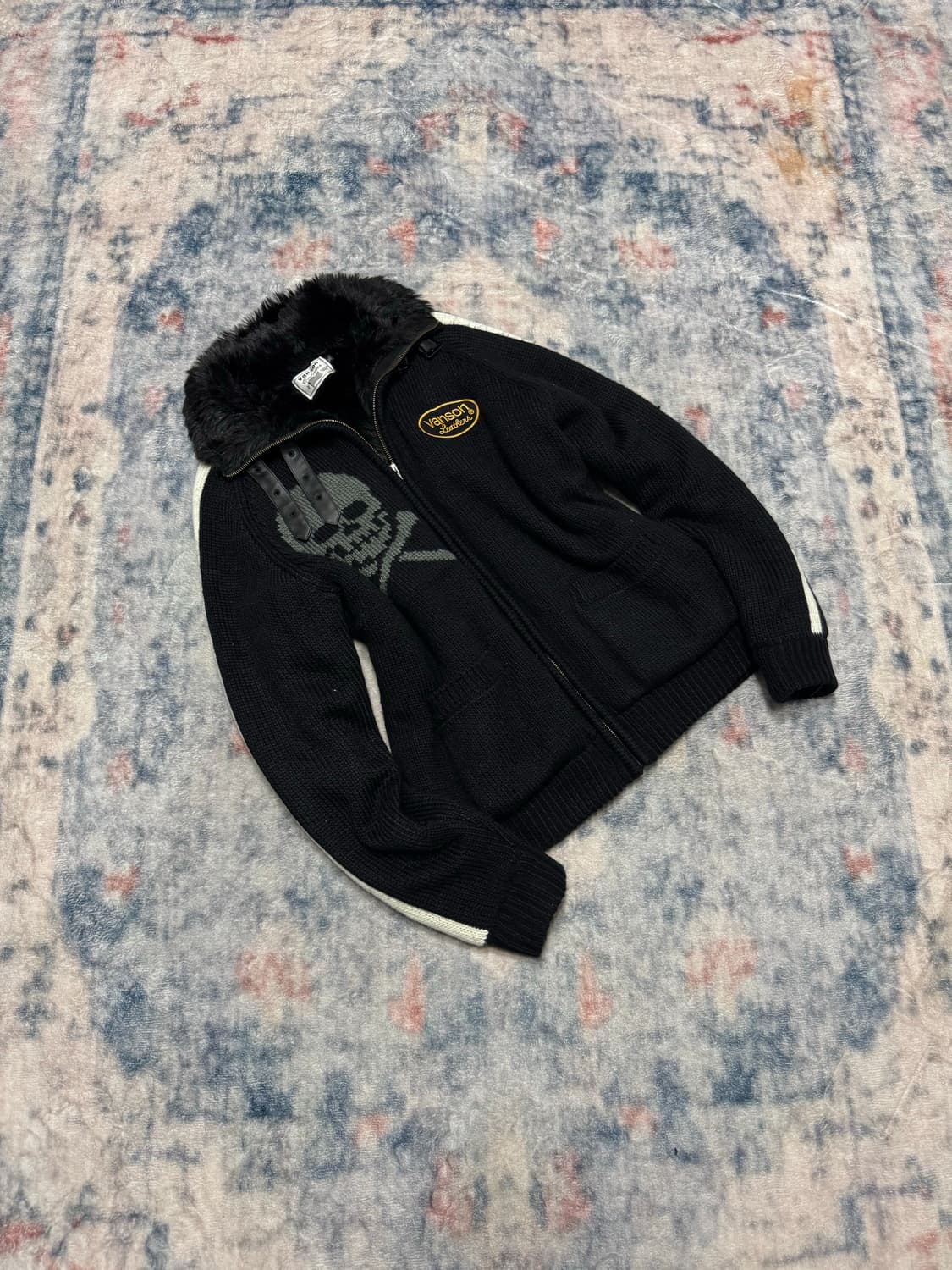 Vanson leather skull trimming fur jacket 상품이미지1