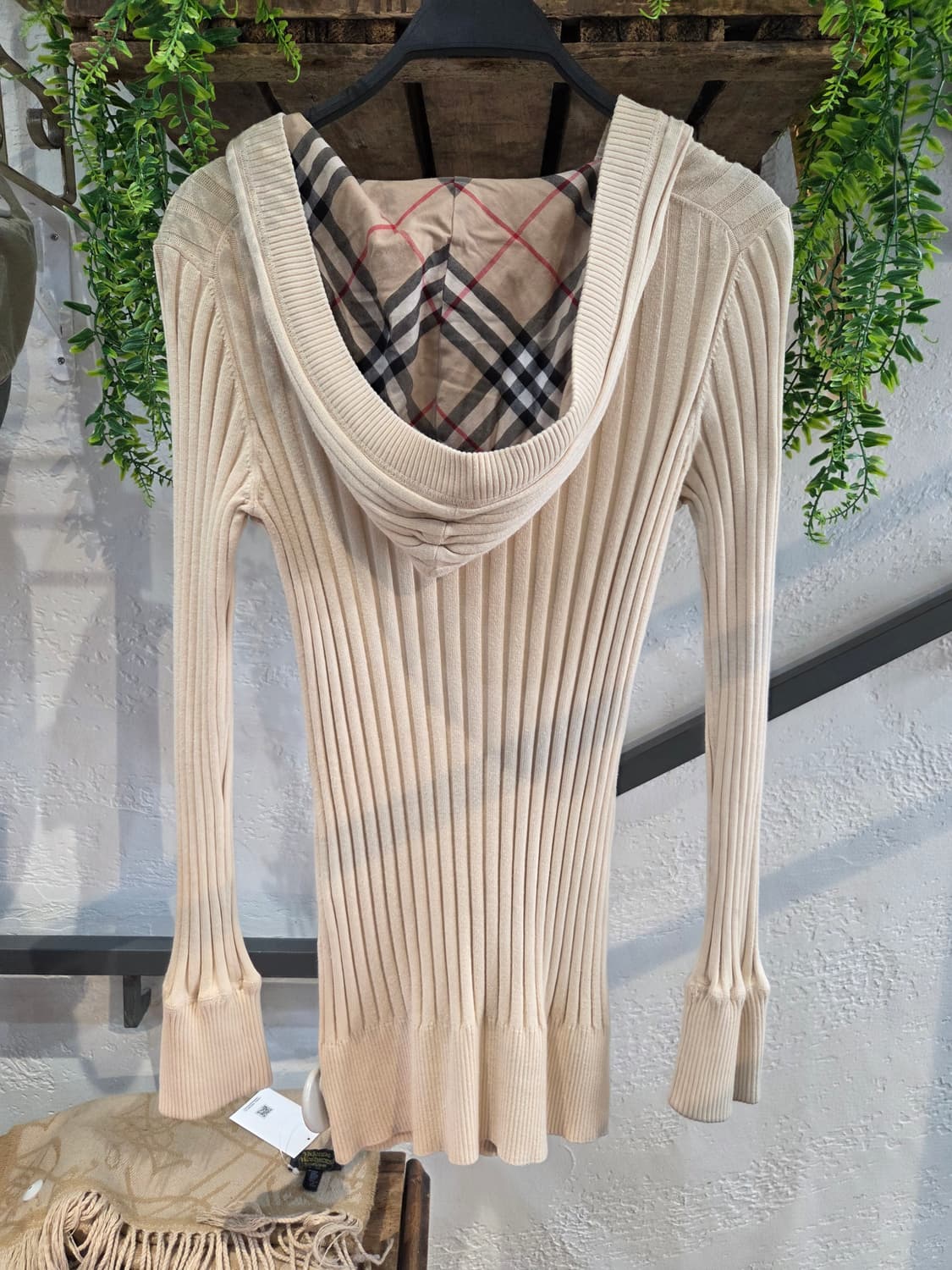 Burberry 버버리 아이보리 골지 니트가디건 상품이미지5
