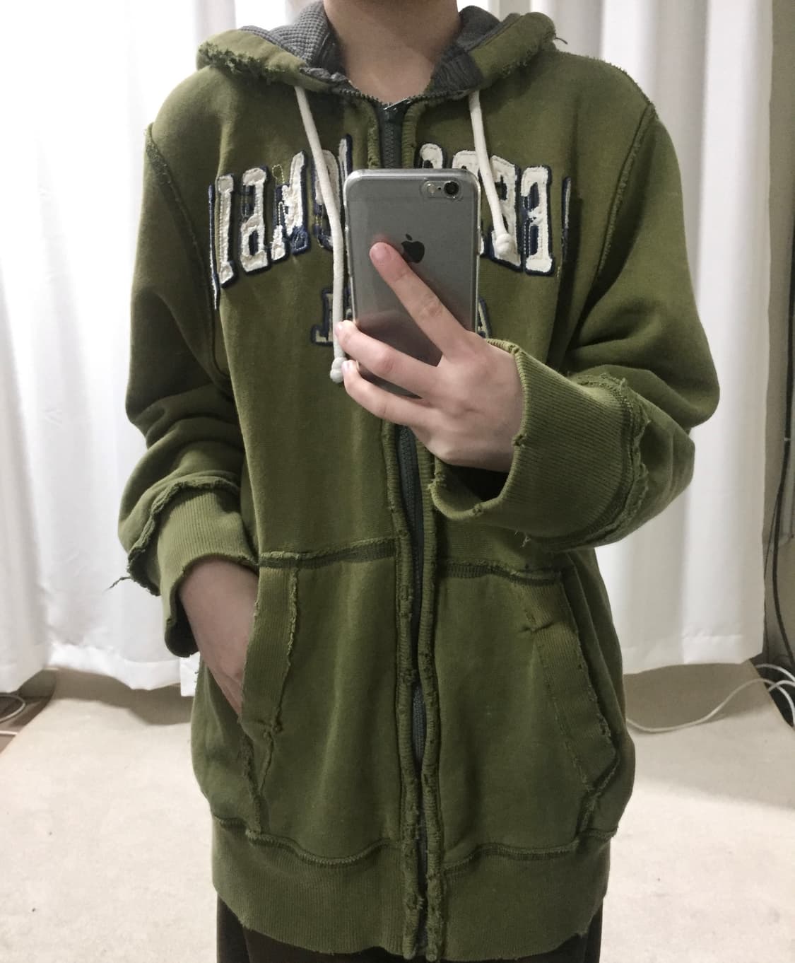 아베크롬비 카키 말차 후드집업 상품이미지1