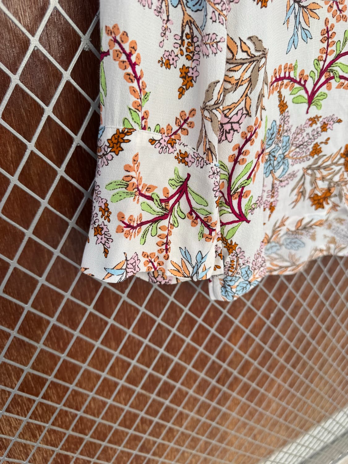 마쥬 maje 플라워 패턴 프린팅 리본 끈 러플 블라우스 셔츠 s 새상품 상품이미지8