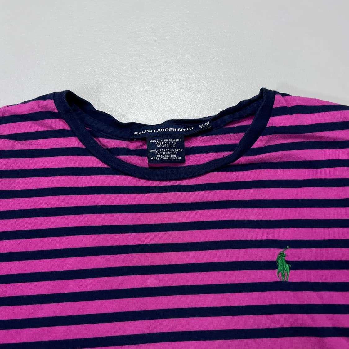 [정품] 폴로 플럼네이비 / 그린포니 단가라 반팔티 [ M ]  상품이미지3