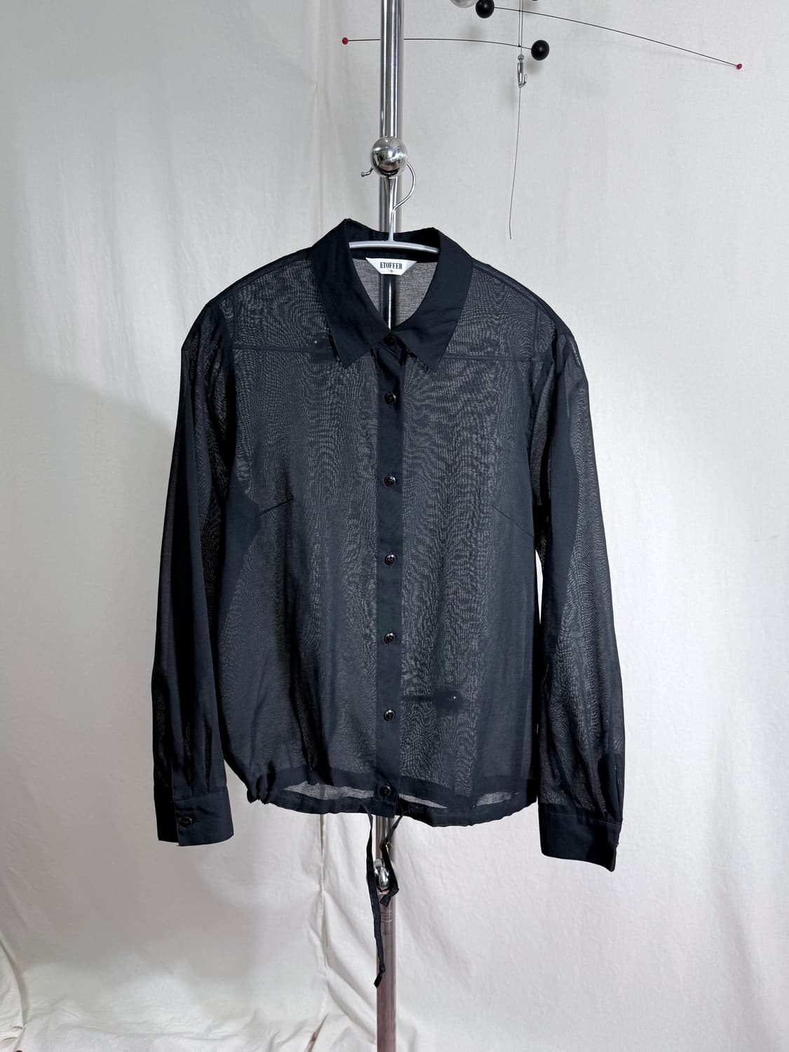 ETOFFER 시스루 스트링 셔츠 상품이미지1