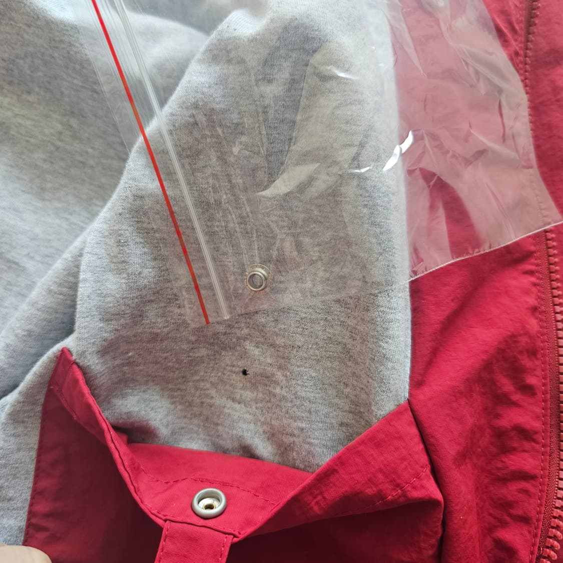 M 새제품) 자라 x 챔피온 테크니컬 패치 자켓 레드 간절기 점퍼 블루종 상품이미지7