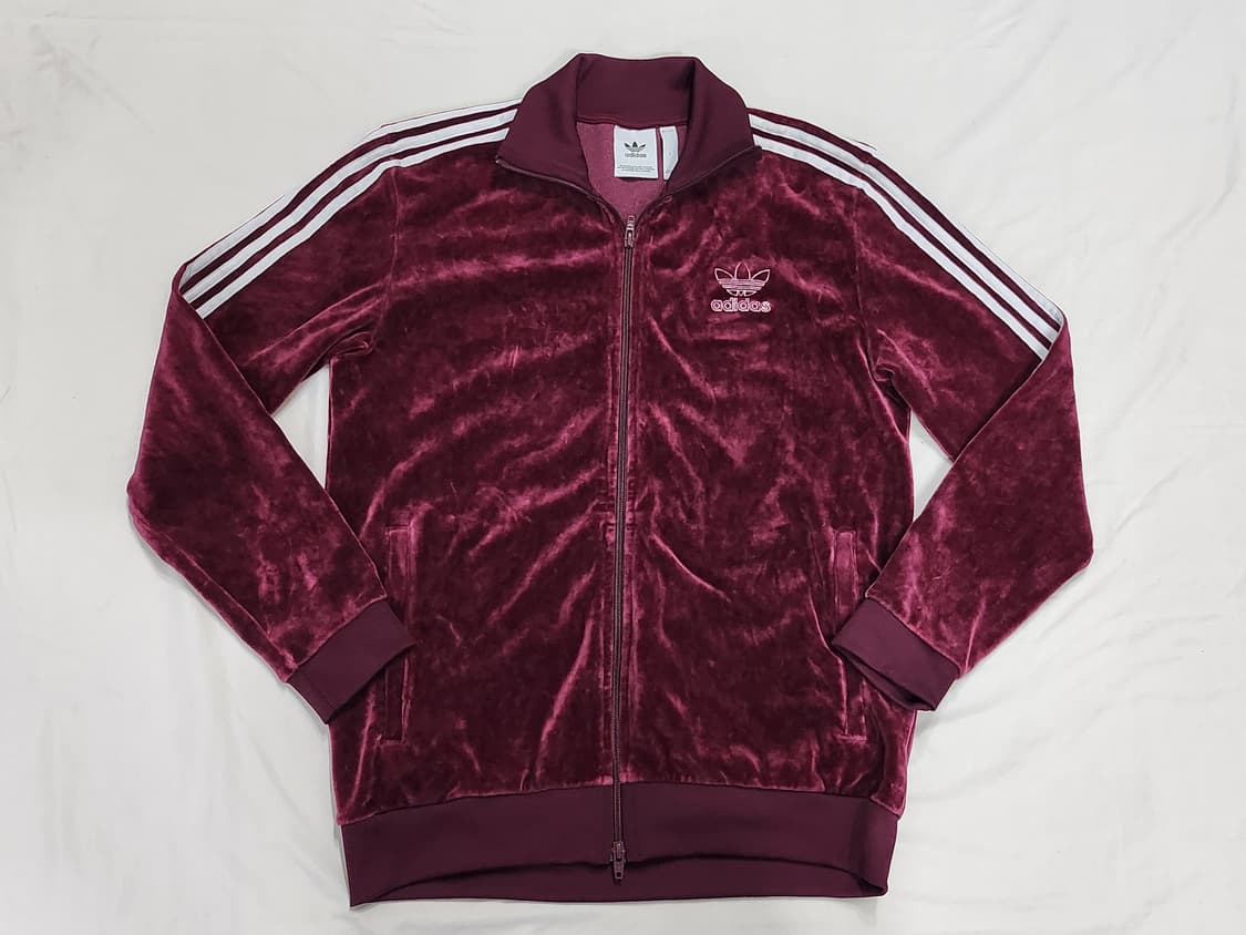 아디다스 올드스쿨 벨벳 버건디 트랙 자켓 져지 상품이미지1