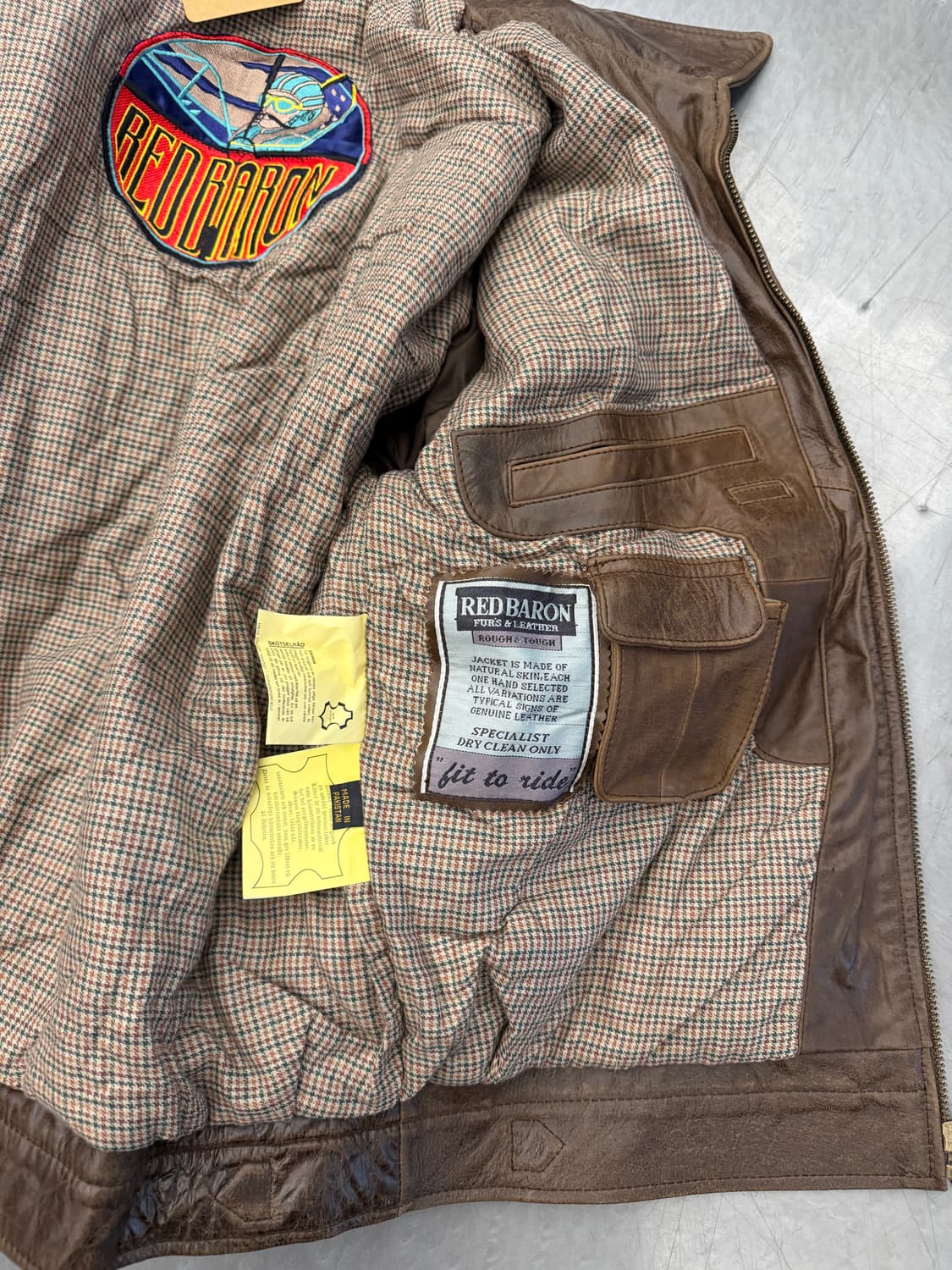 1990s RED BARON BIKE LEATHER 가죽봄버자켓 상품이미지9