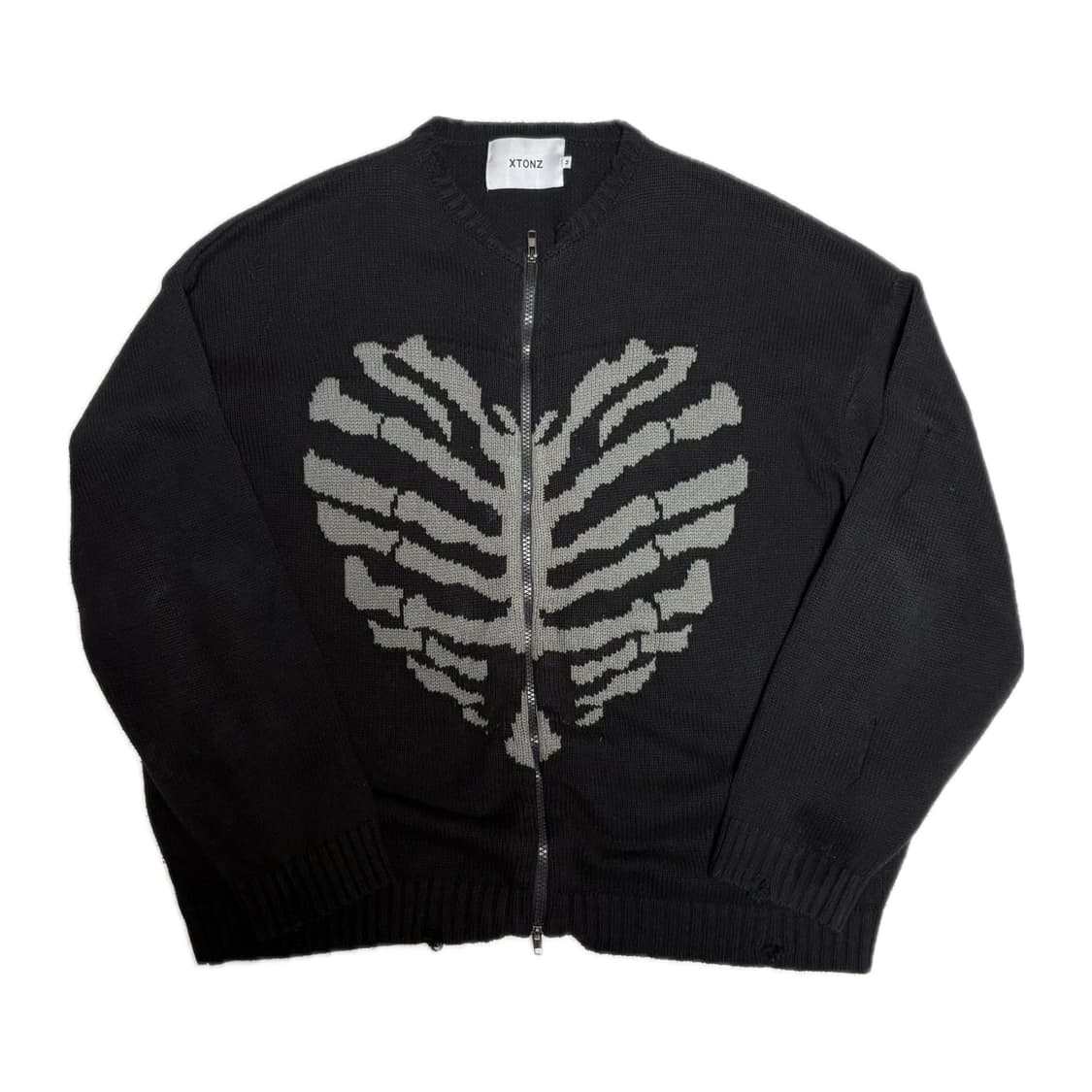 엑스톤즈 본 니트 집업 상품이미지1