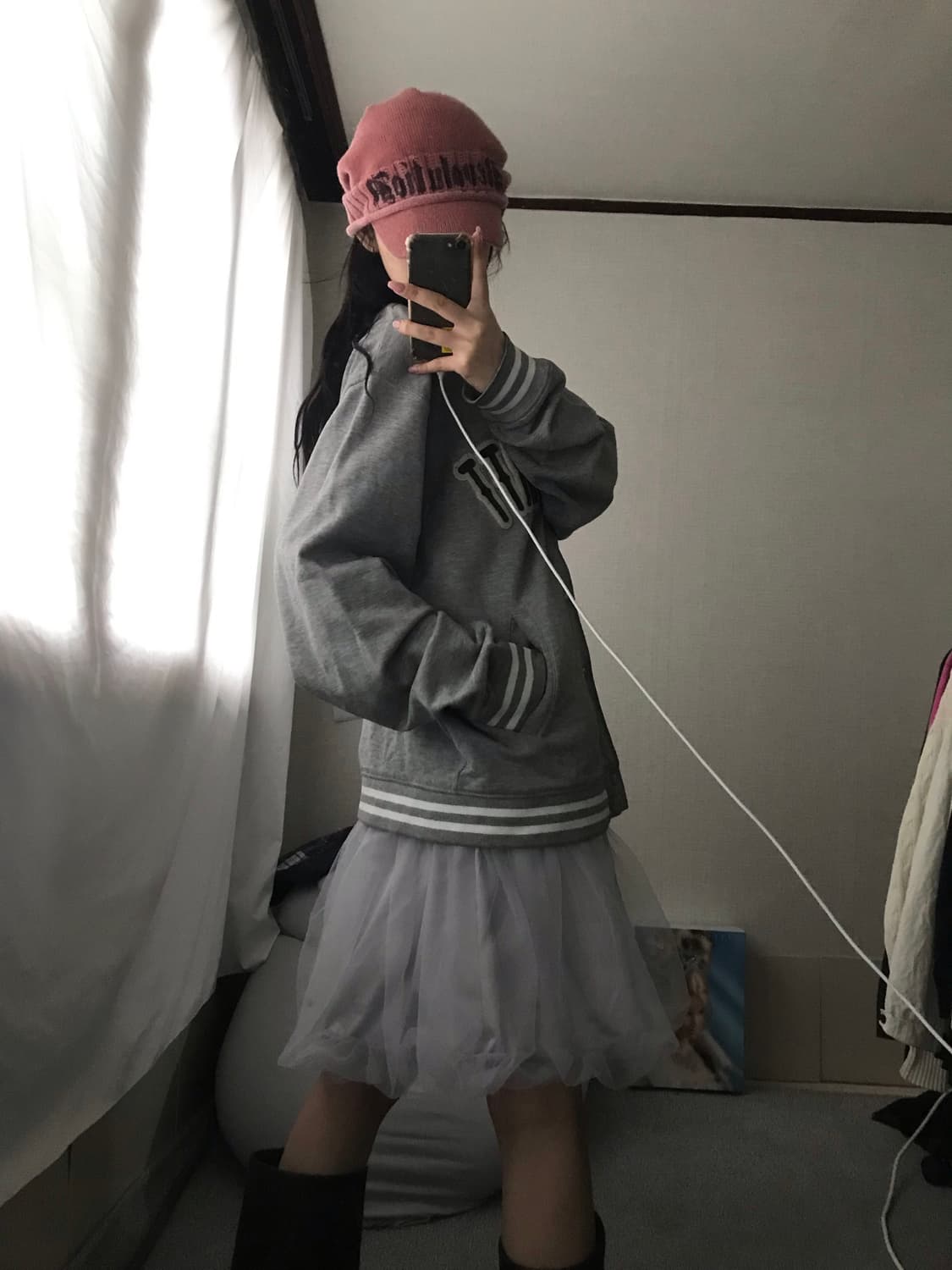 칼하트 그레이 빅로고 바시티자켓 상품이미지4