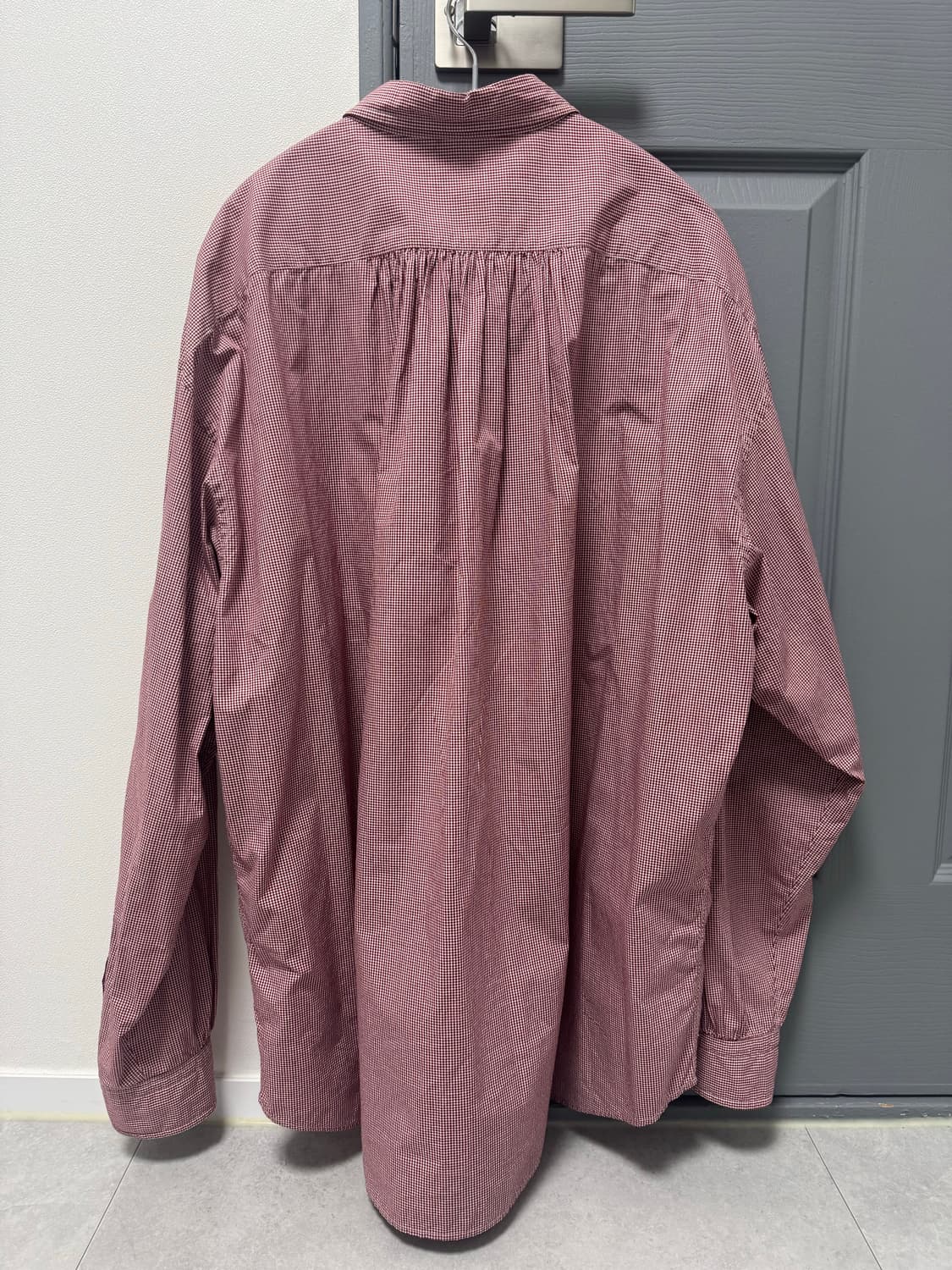 (새상품)포터클래식 깅엄체크셔츠 레드 xl판매 porter classic 상품이미지2