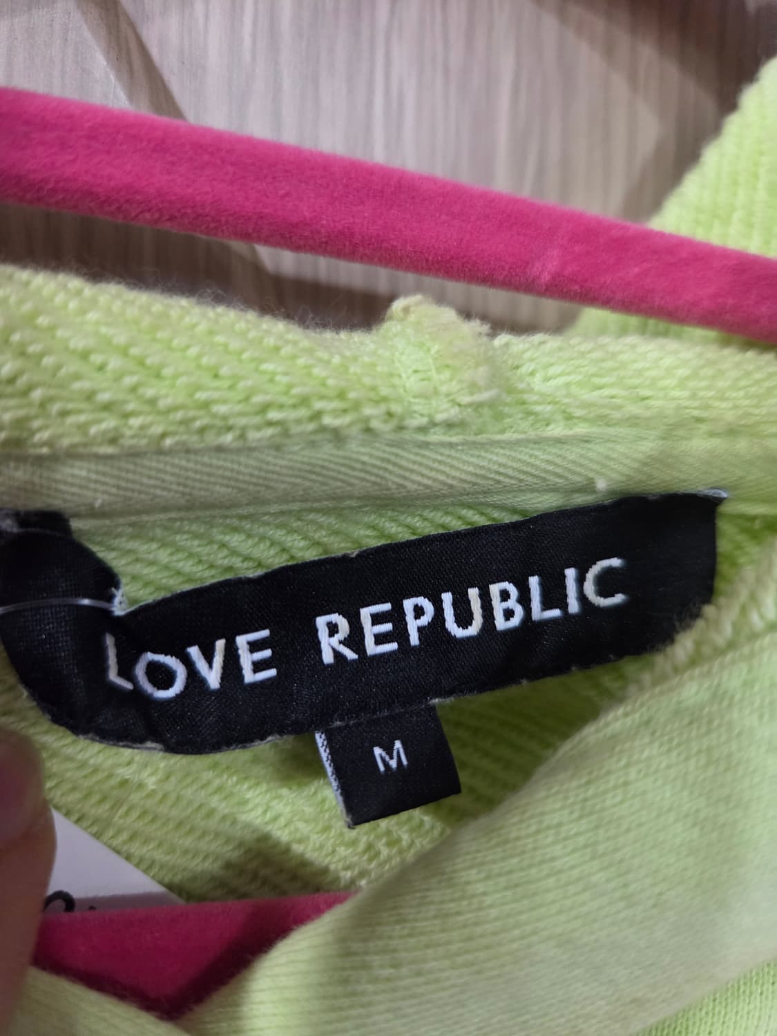 크롭 후드티 연두색 상품이미지3