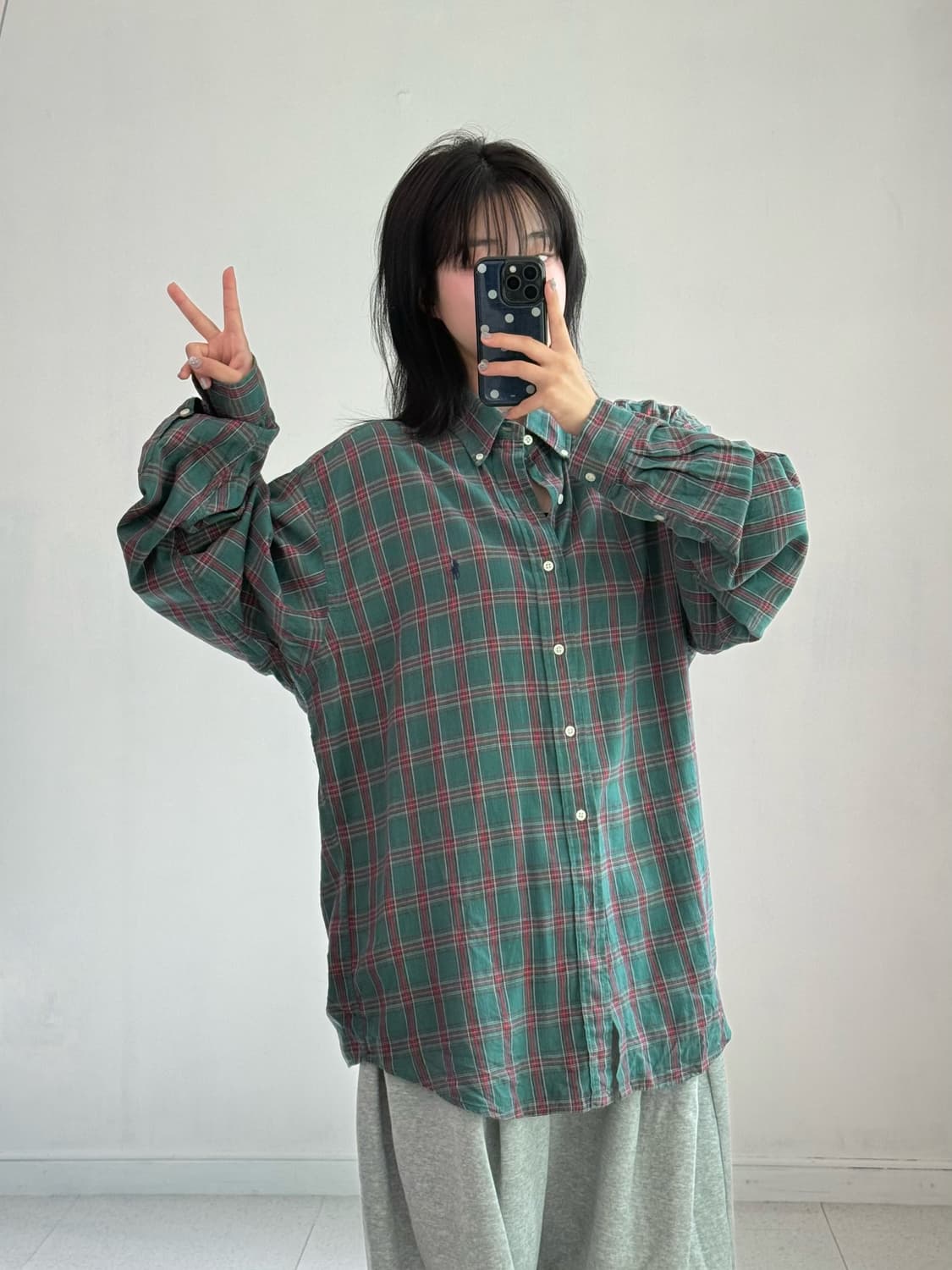 폴로 뮤트 그린 체크셔츠 상품이미지4