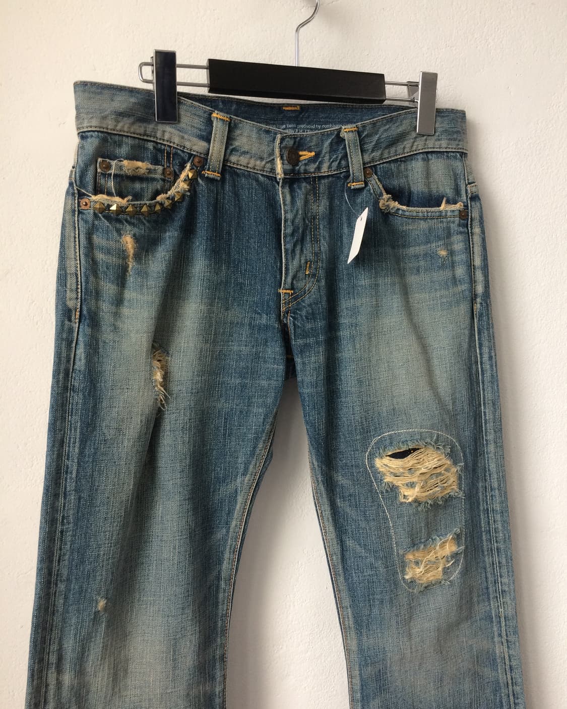 edwin Stud point damage washing denim pa 상품이미지2