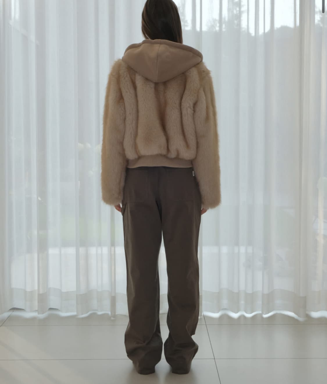 MIXED FUR HOODED JUMPER [BEIGE] 상품이미지3
