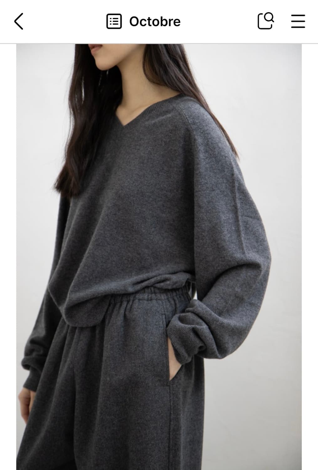 악토브헤(octobre) flannel pants - 차콜 상품이미지5