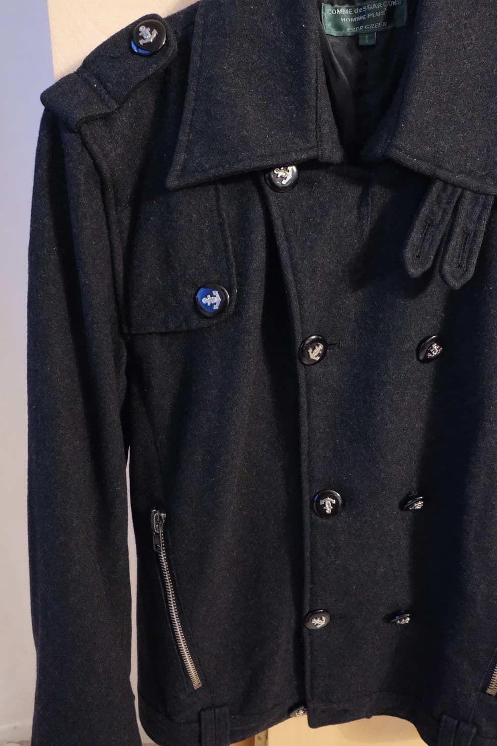  HOMME PLUS EVER GREEN Zip Peacoat 상품이미지4