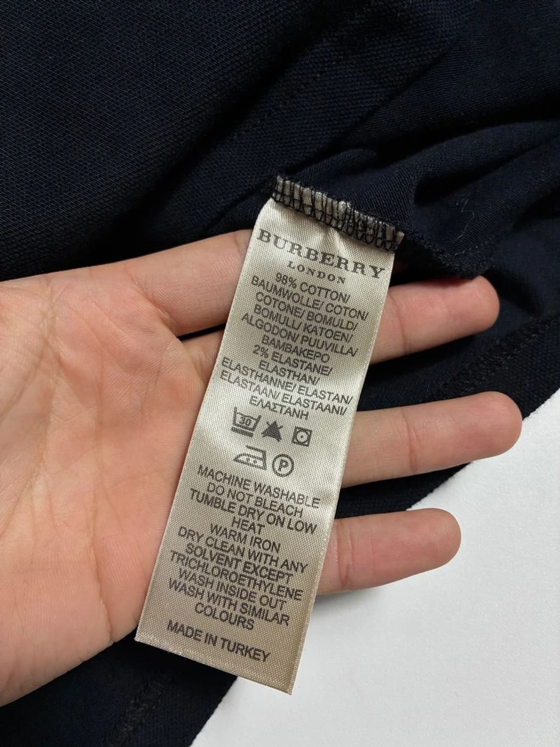 버버리 00's 블랙 퍼프 반팔 카라 티셔츠 R1786 상품이미지6
