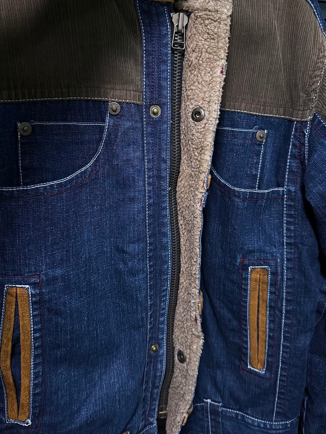 YAJAYU 일본 골덴 코듀로이 진청 브라운 갈색 워크 트러커 자켓  상품이미지6