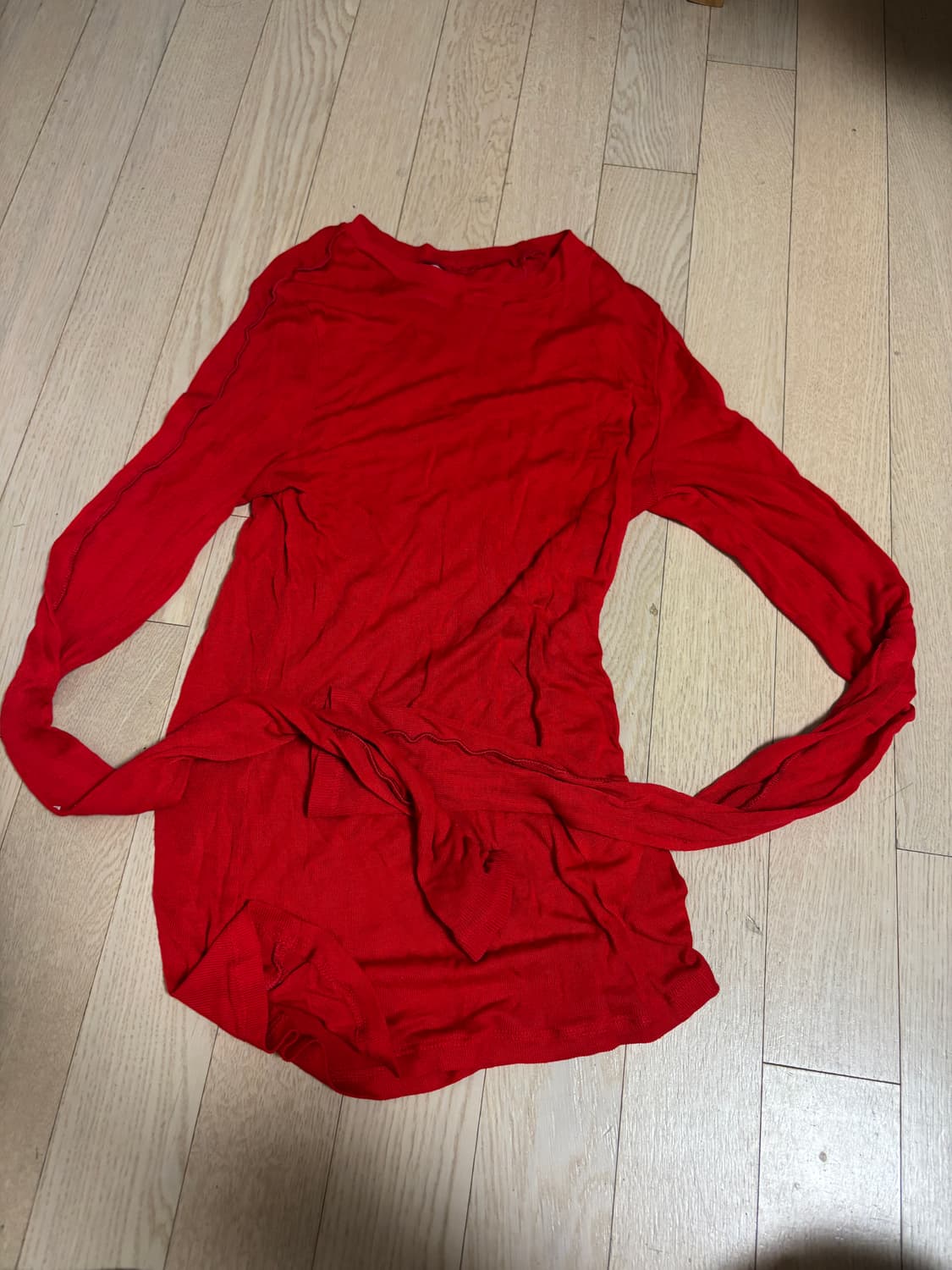 비롯 텐셀 탑 레드 롱슬리브 상품이미지1