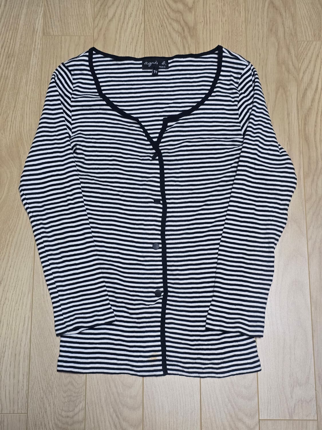 Agnes B 아네스베 스트라이프 컴팩트 탑 상품이미지1