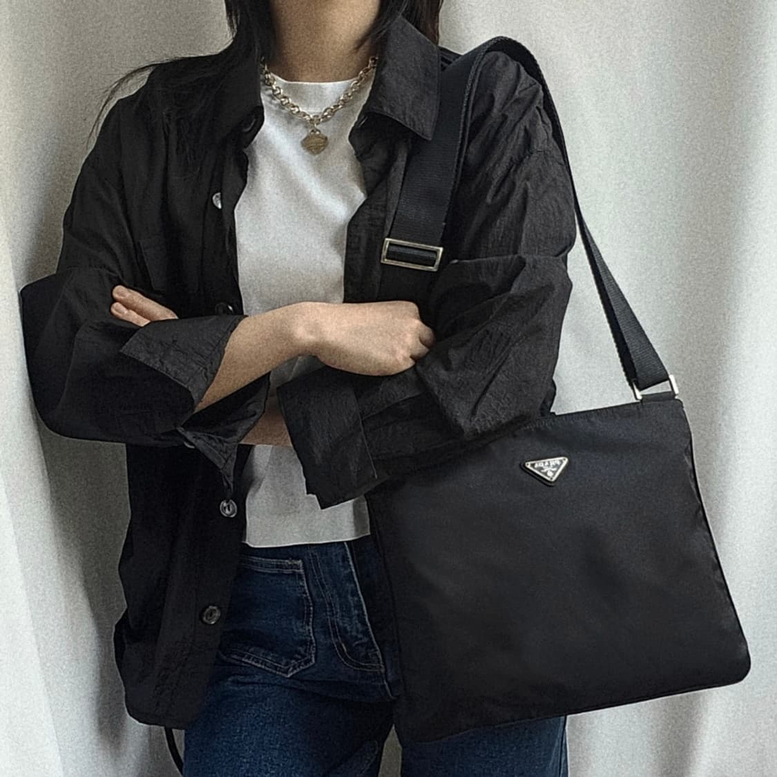 [정품 PRADA] 프라다 포코노 나일론 크로스백 라지 남녀공용 상품이미지10