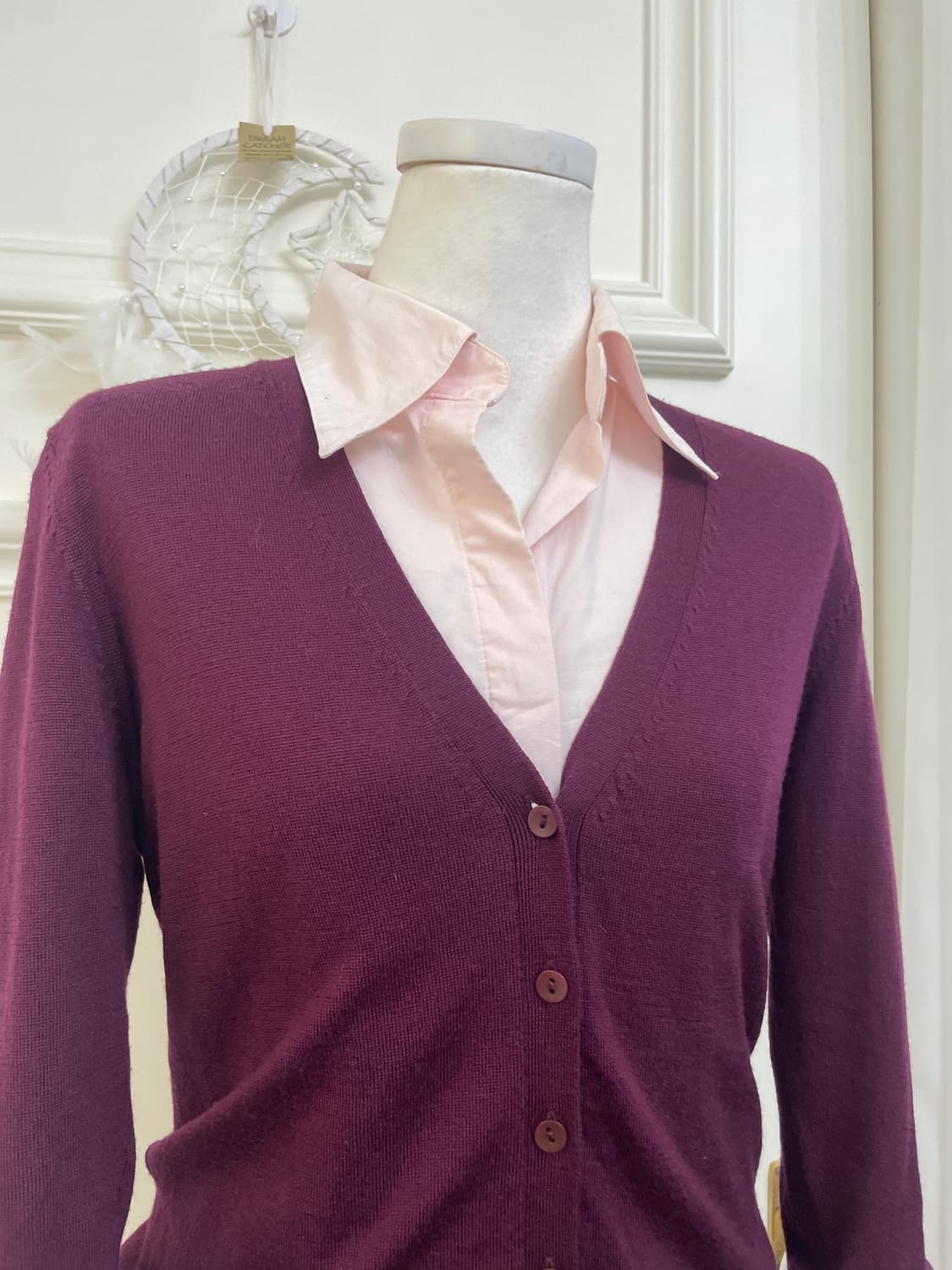 wine basic cardigan&coral pink basic shi 상품이미지6