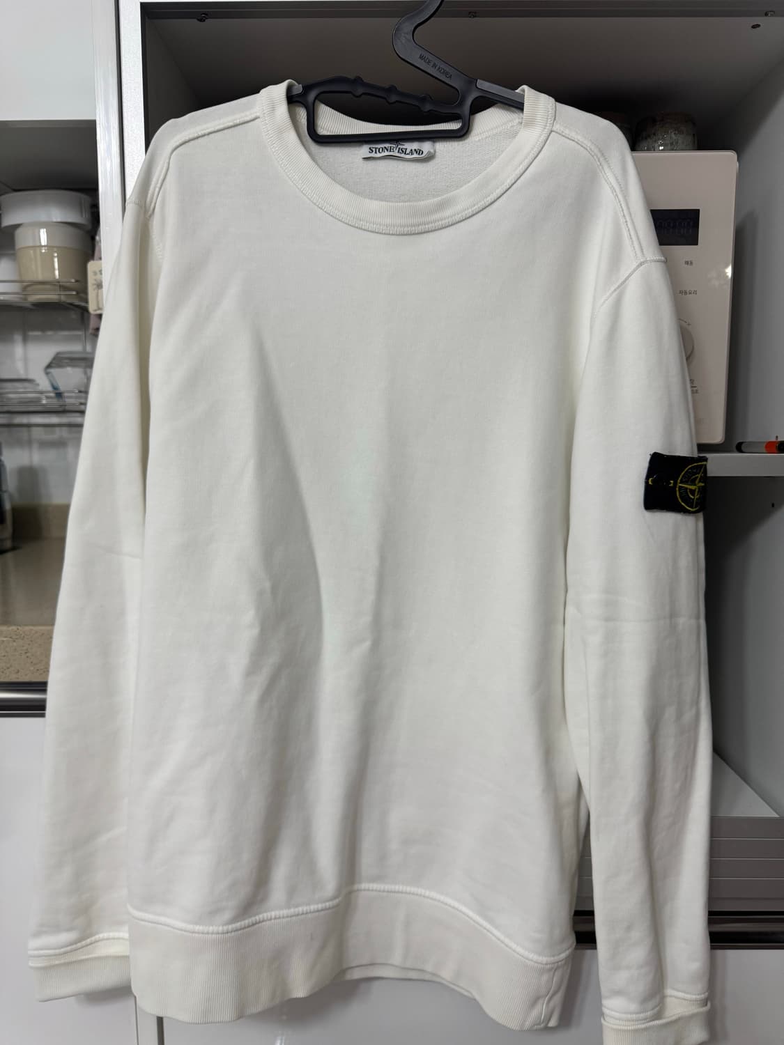 스톤아일랜드 맨투맨 아이보리 와펜 스웻셔츠 L 정품 상품이미지1