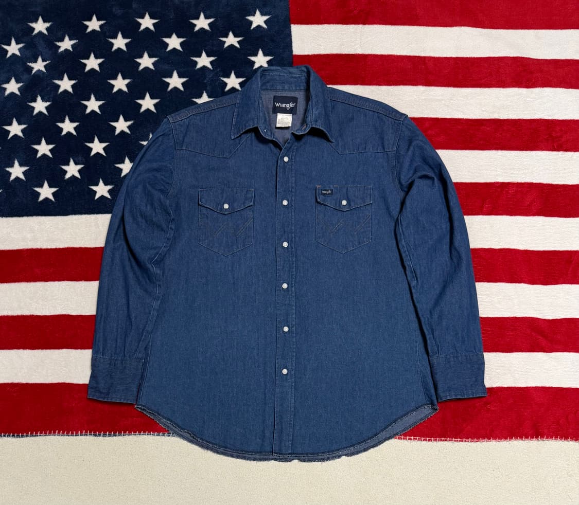 랭글러웨스턴데님셔츠 Wrangler western shirt 빈티지셔츠 상품이미지1